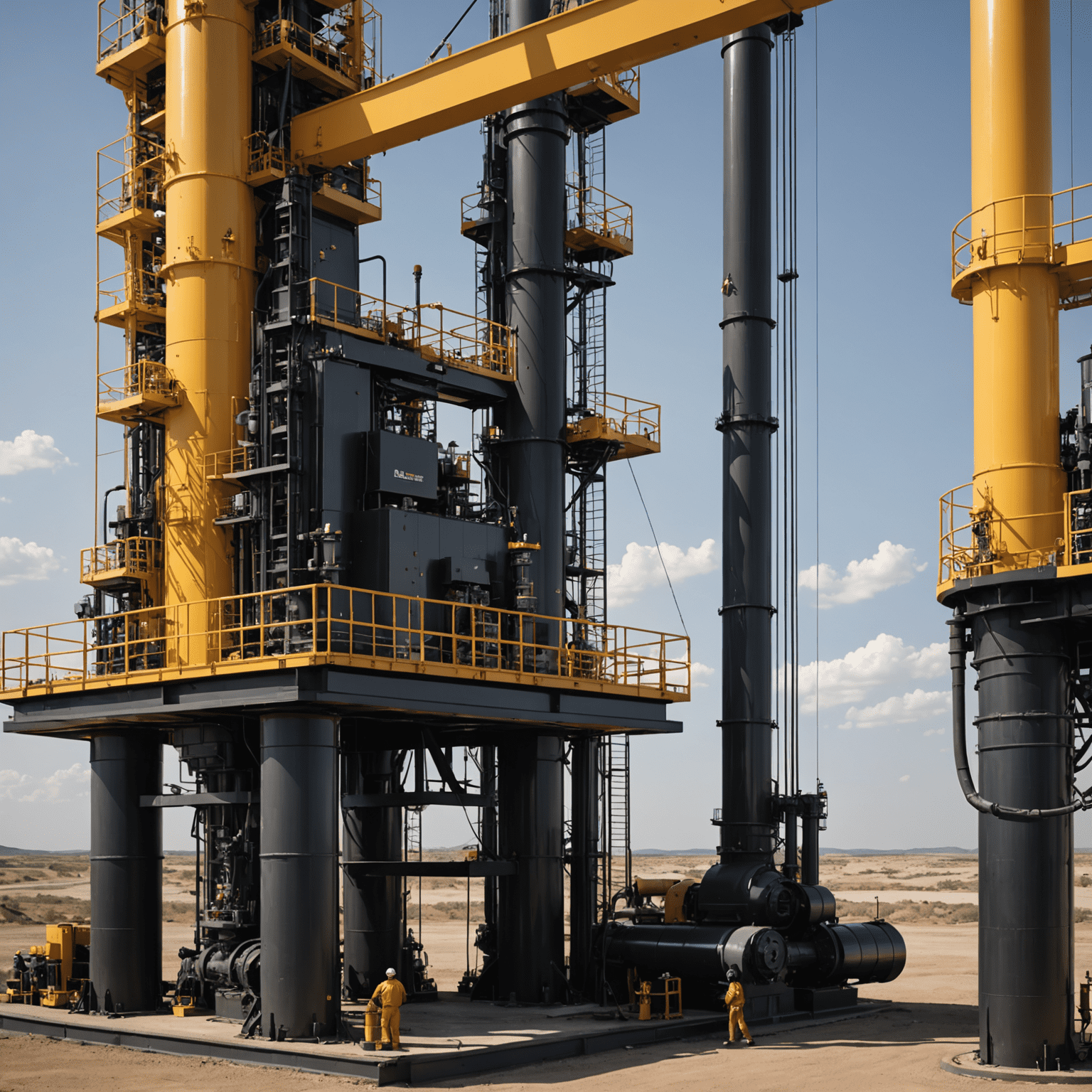 Advanced oil equipment being installed or upgraded, showcasing cutting-edge technology in the oil industry